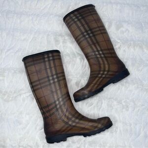 Burberry Plaid Rain Boots